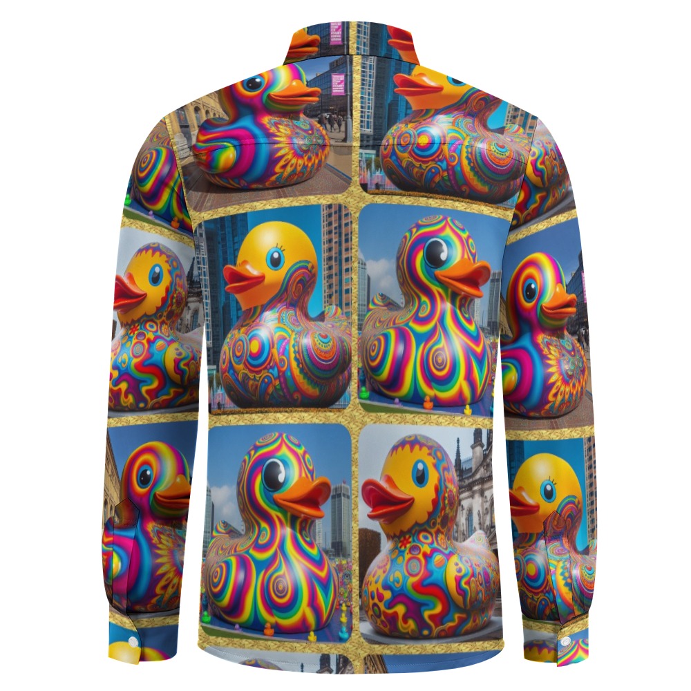“Psychedelic Rubber Ducky” Lounge Shirt – Long Sleeve One Pocket