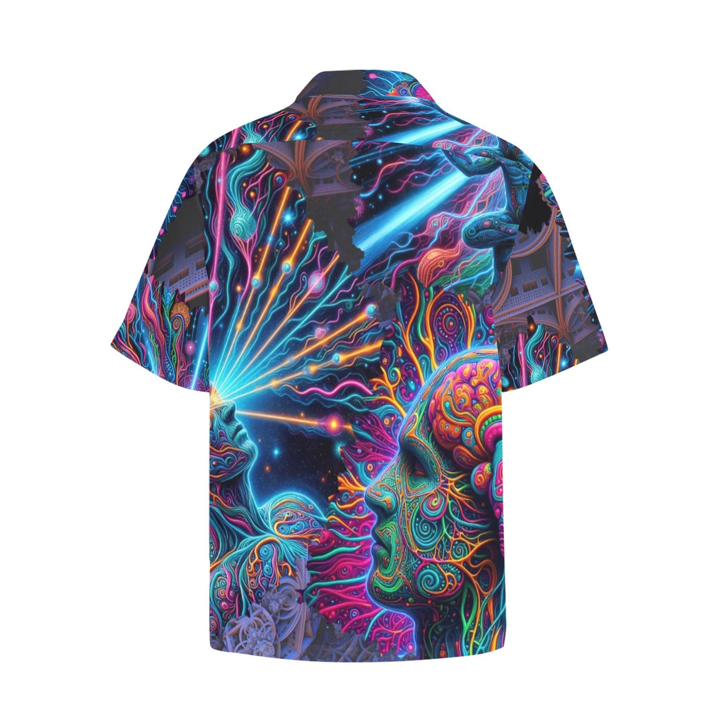"Neon Neuron Men Connecting” Men’s Festival Lounge Shirt