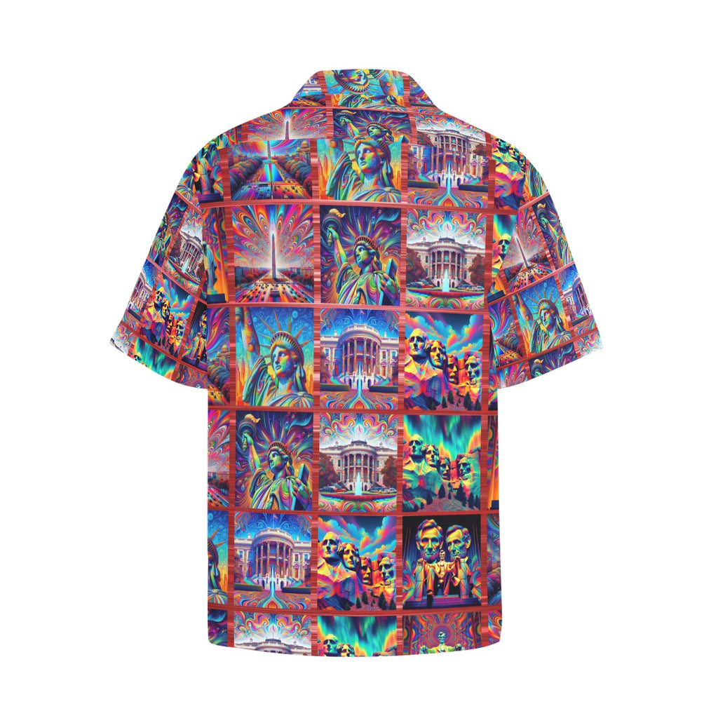 “Monumental Psychedelia” Men’s Lounge Shirt Sizes S to 5XL