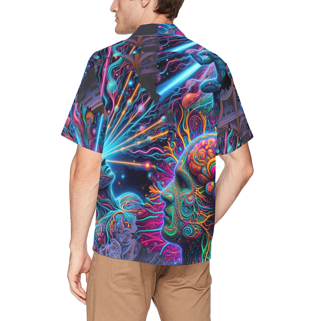 "Neon Neuron Men Connecting” Men’s Festival Lounge Shirt