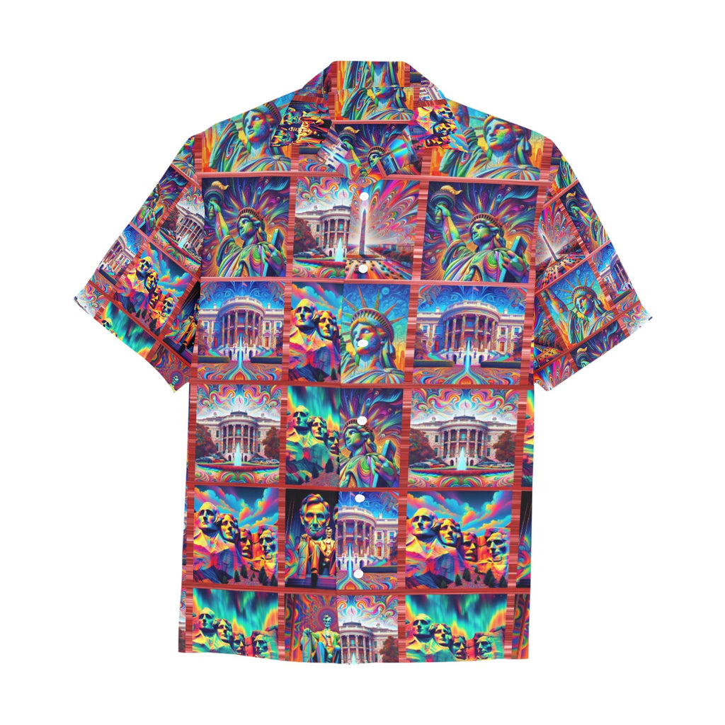 “Monumental Psychedelia” Men’s Lounge Shirt Sizes S to 5XL