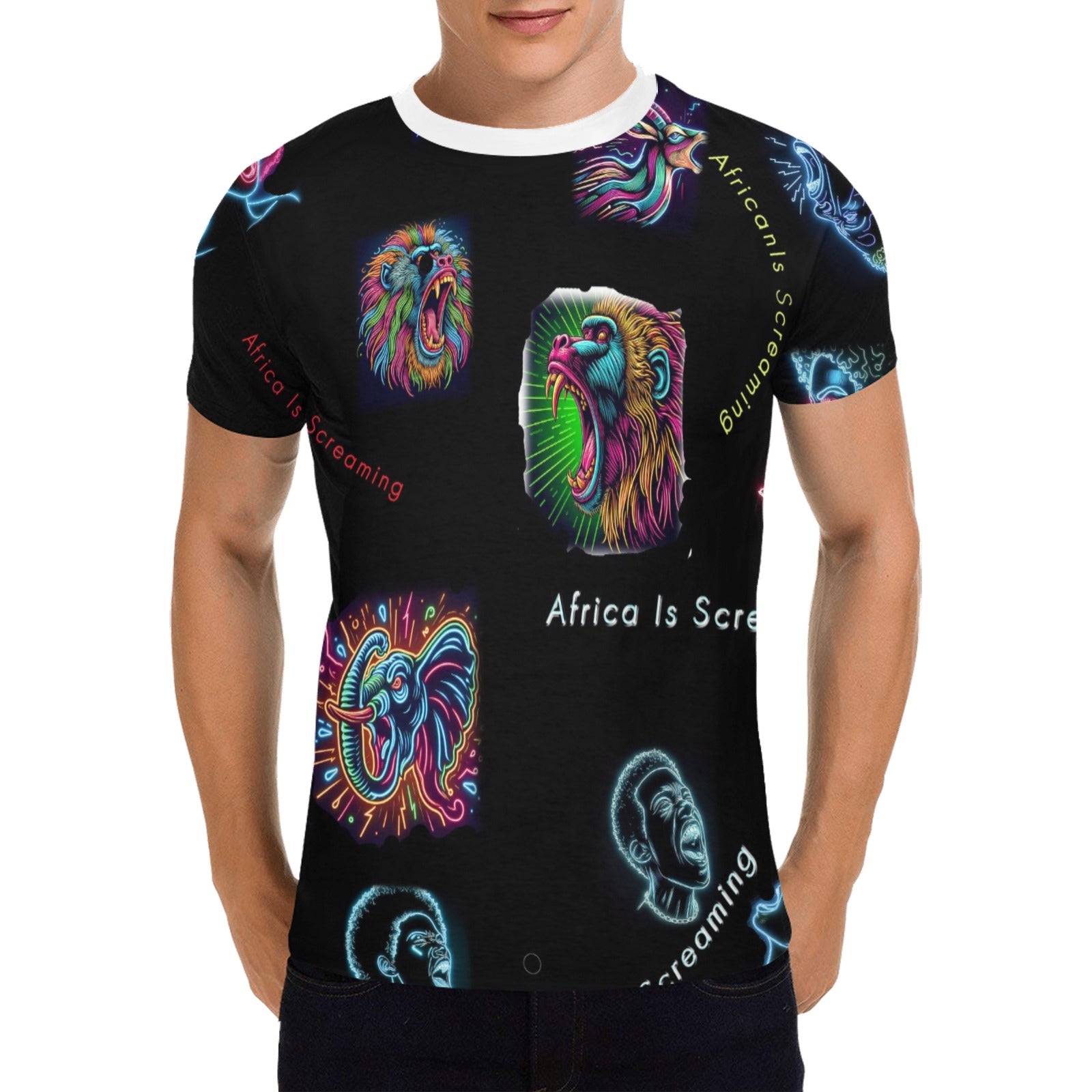 “Africa is Screaming” Men's Basic T-Shirt – Sizes S- 5XL