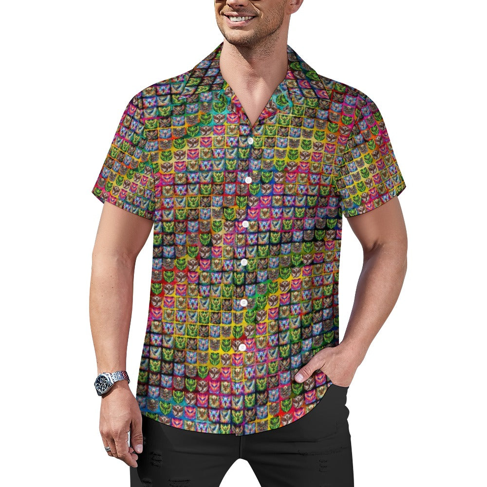 "Psychedelic Angels Above" Cuban Lounge Shirt