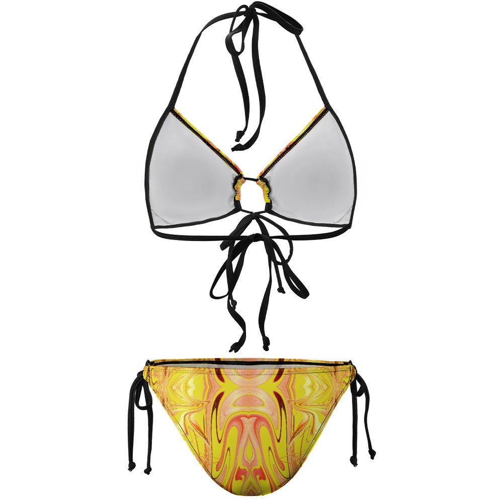 "Gold and Fire" Sexy Fitting Bikini Swimsuit Plus Size