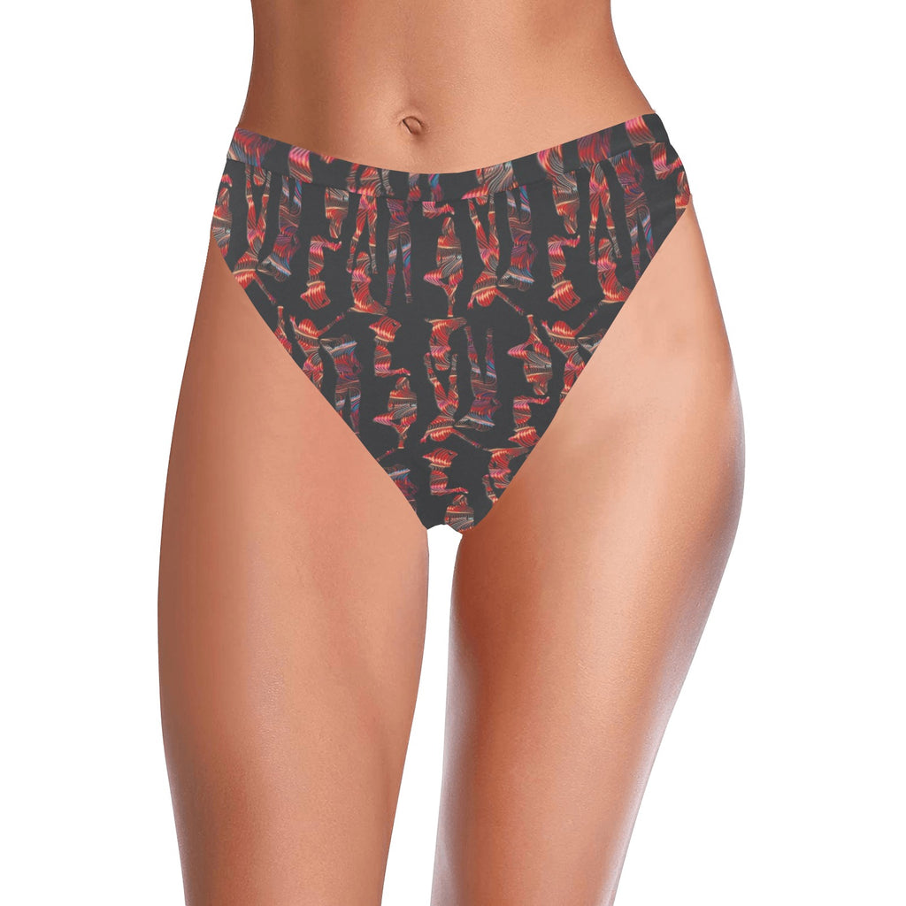 “String Theory Nudes” High-Waisted High-Cut Bikini Rave Bottom