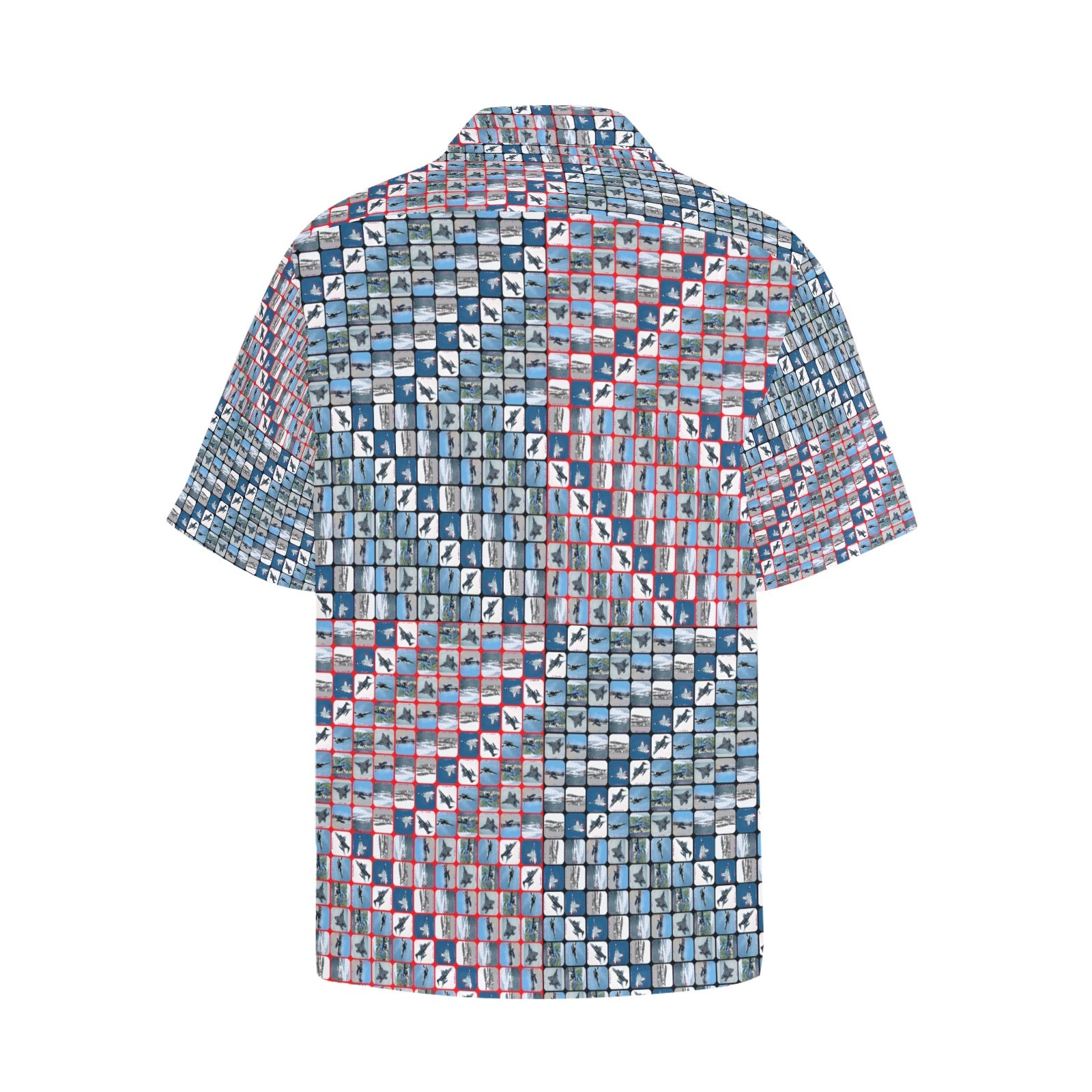 “Fighters Above” Men’s Designer Lounge Shirt with Pocket – Red/Black