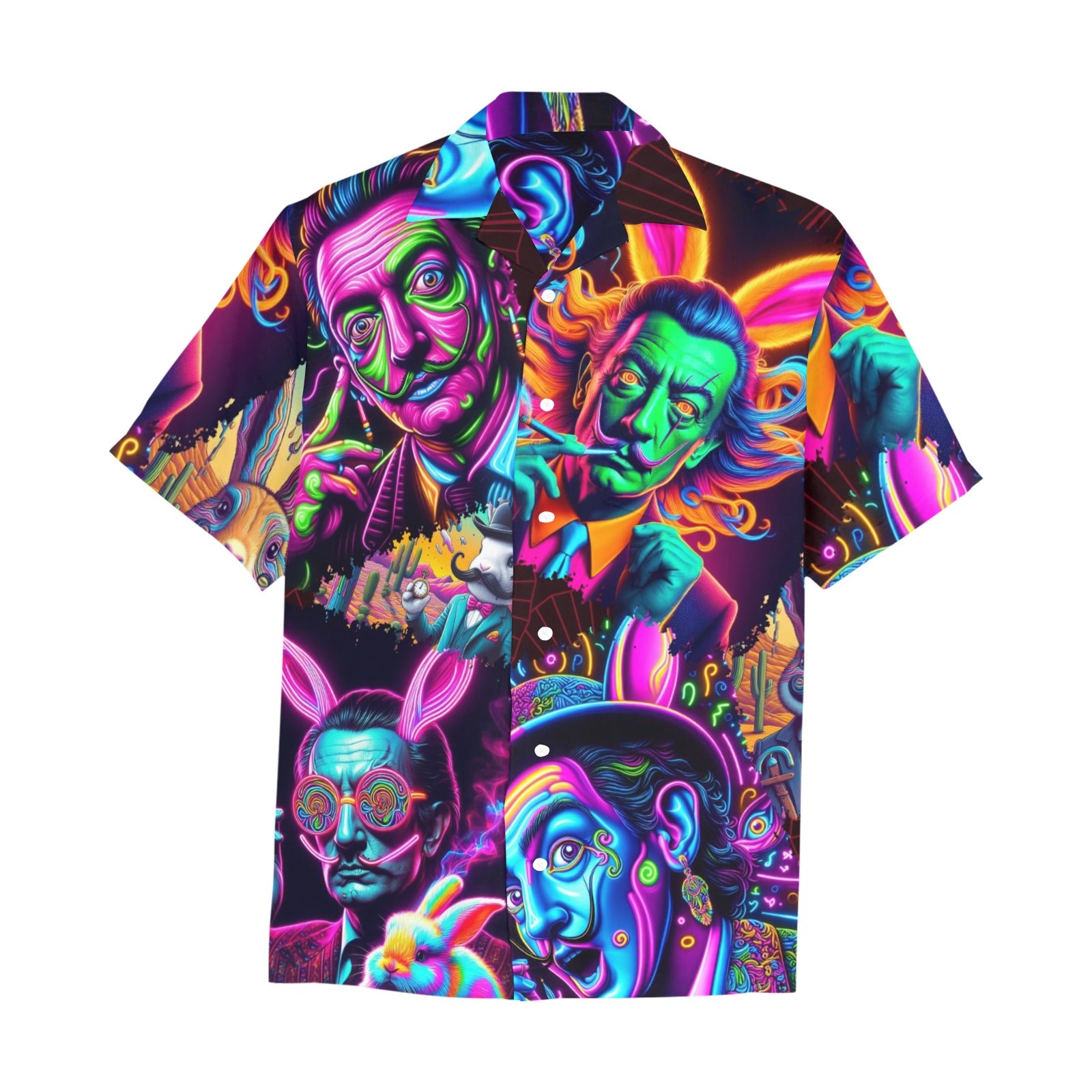“Psychedelic Toking Salvadore Dali Rabbit Man” Men’s Lounge Shirt