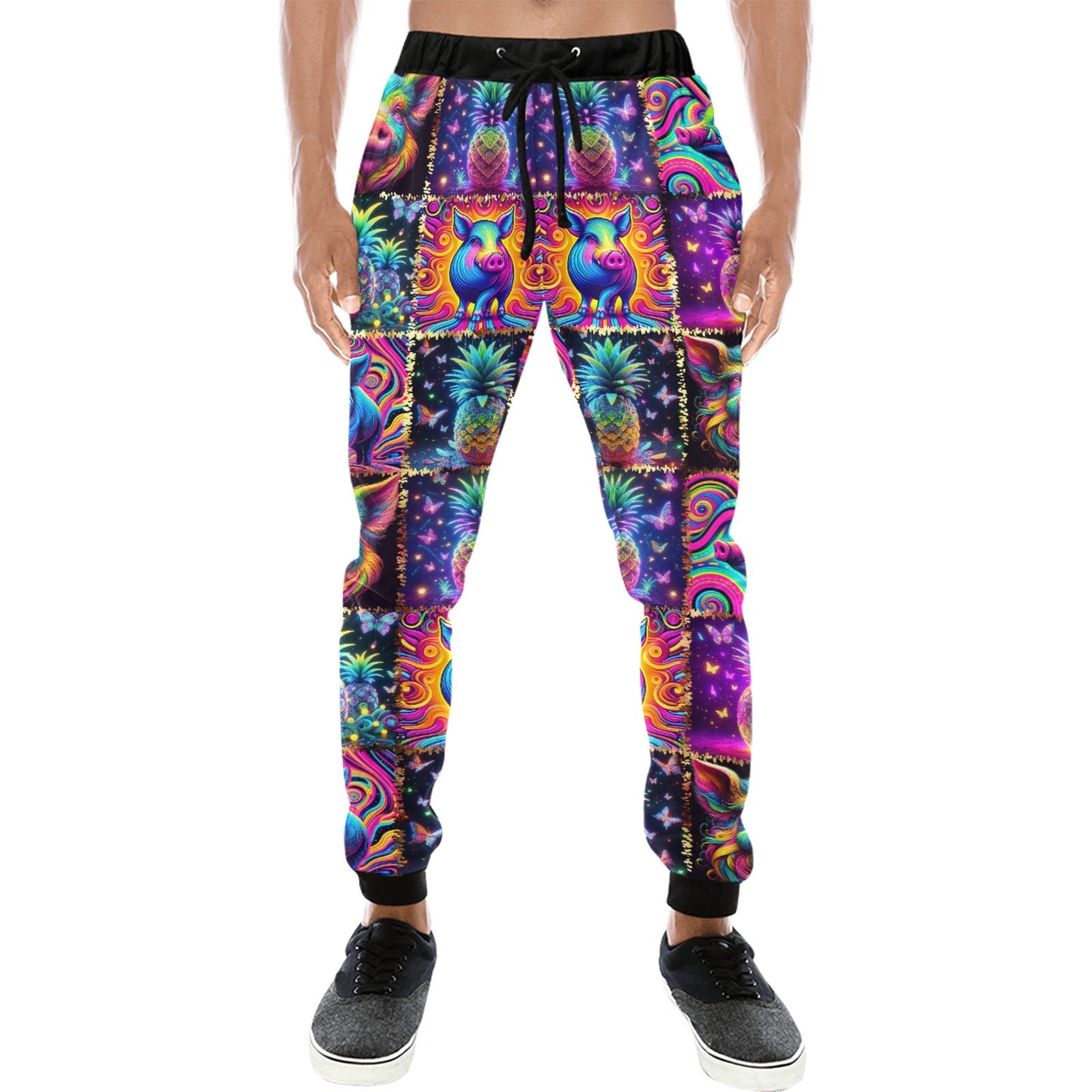 “Psychedelic Pigs and Pineapples” Men’s Joggers