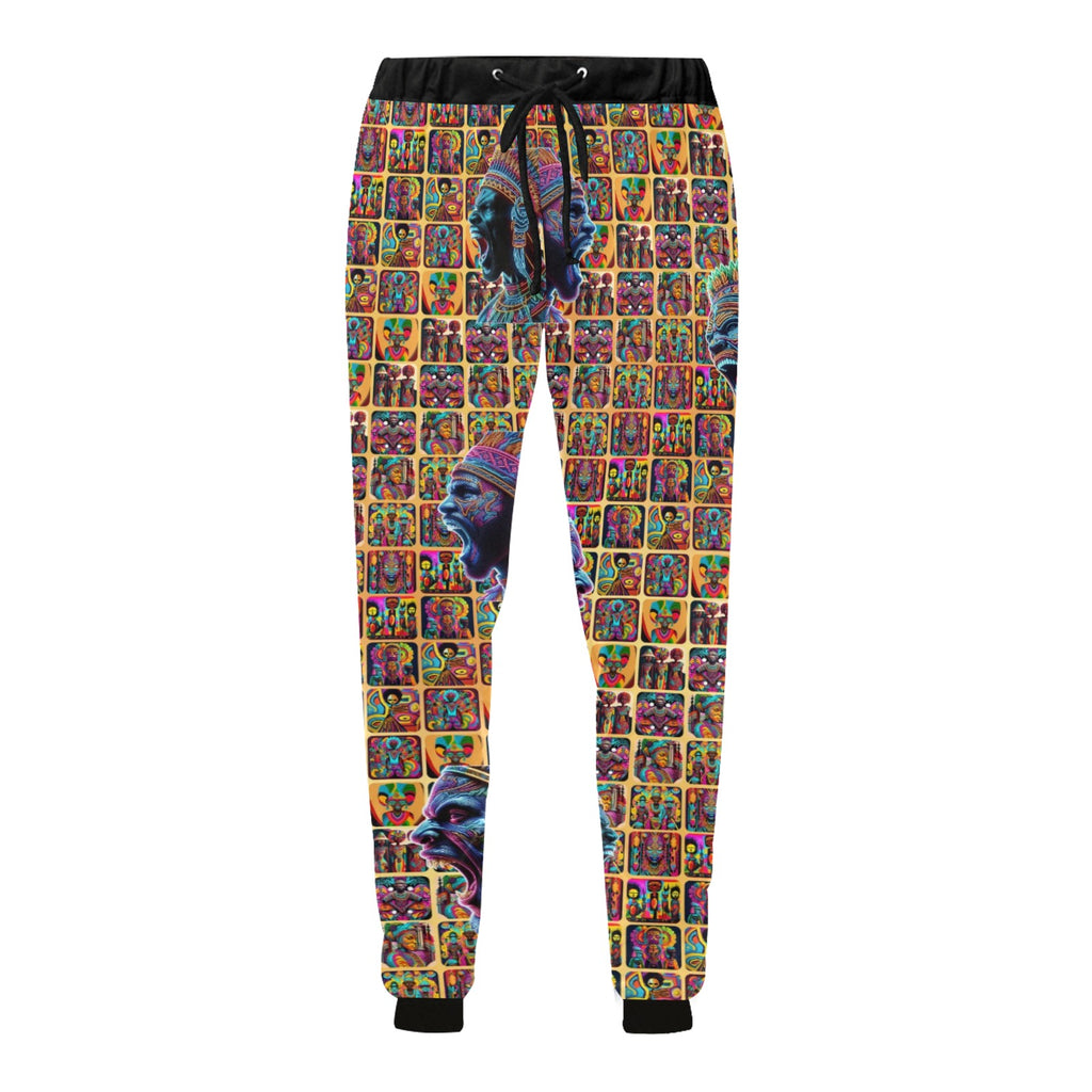 "Screaming African Warriors Surrounded” Men’s Joggers