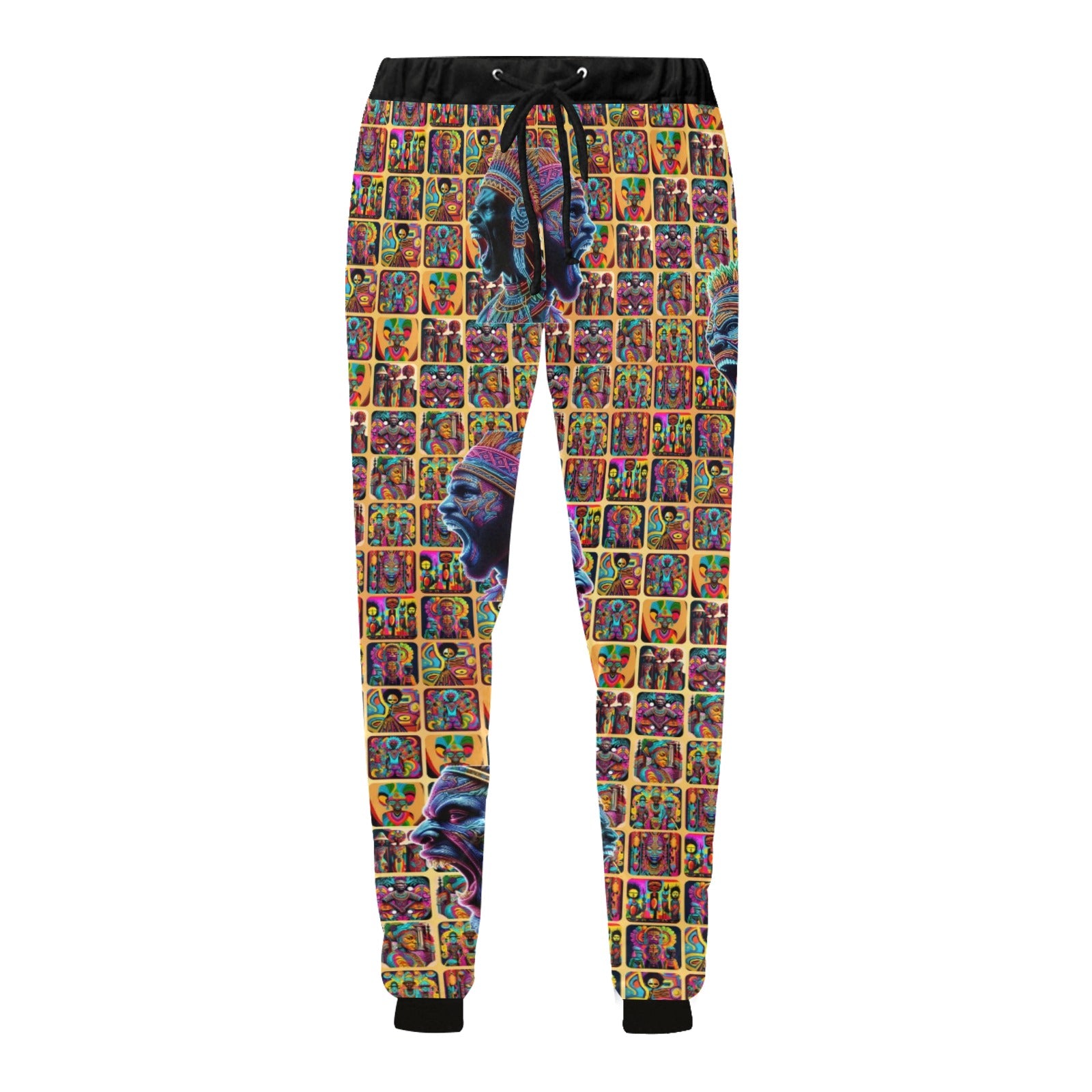 "Screaming African Warriors Surrounded” Men’s Joggers
