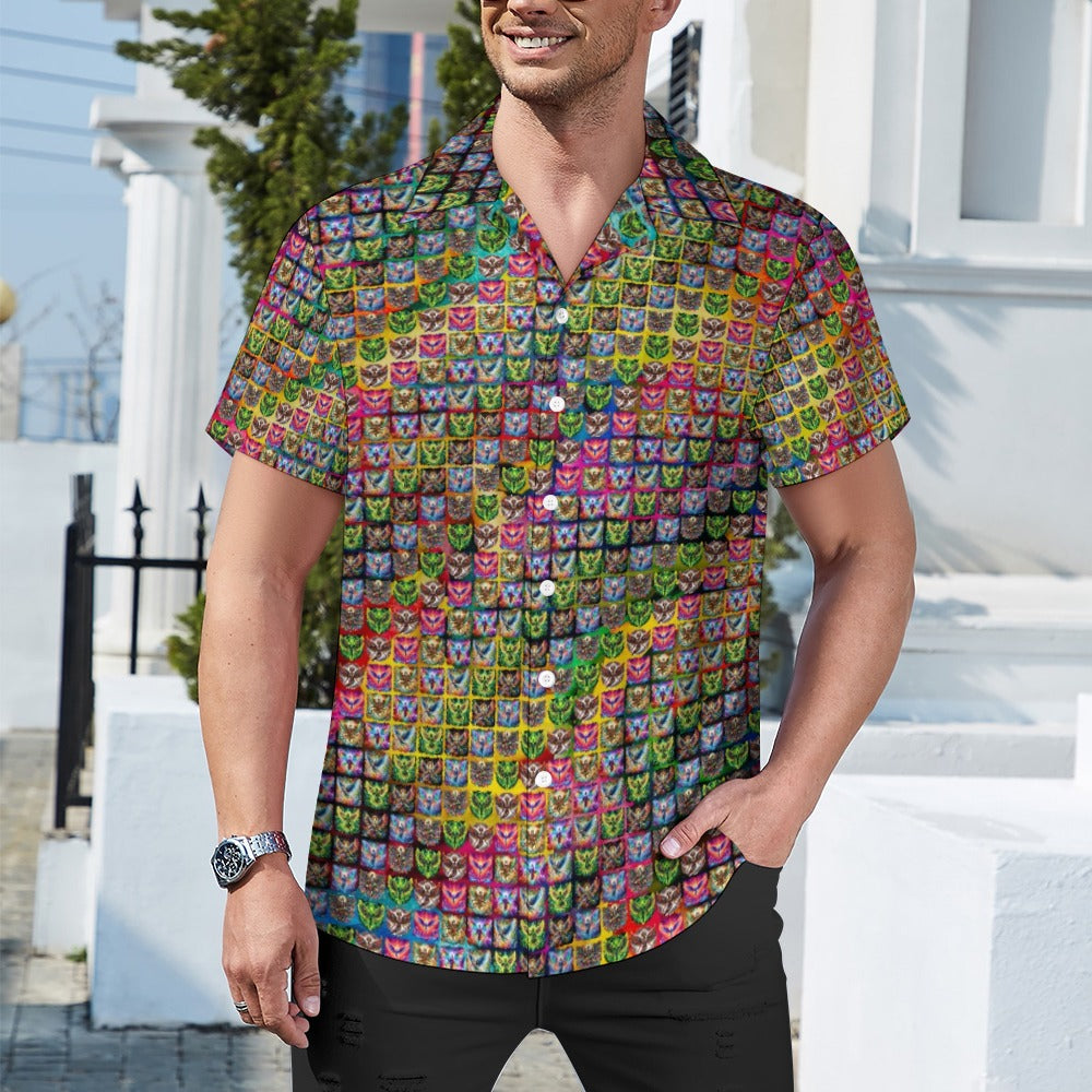 "Psychedelic Angels Above" Cuban Lounge Shirt