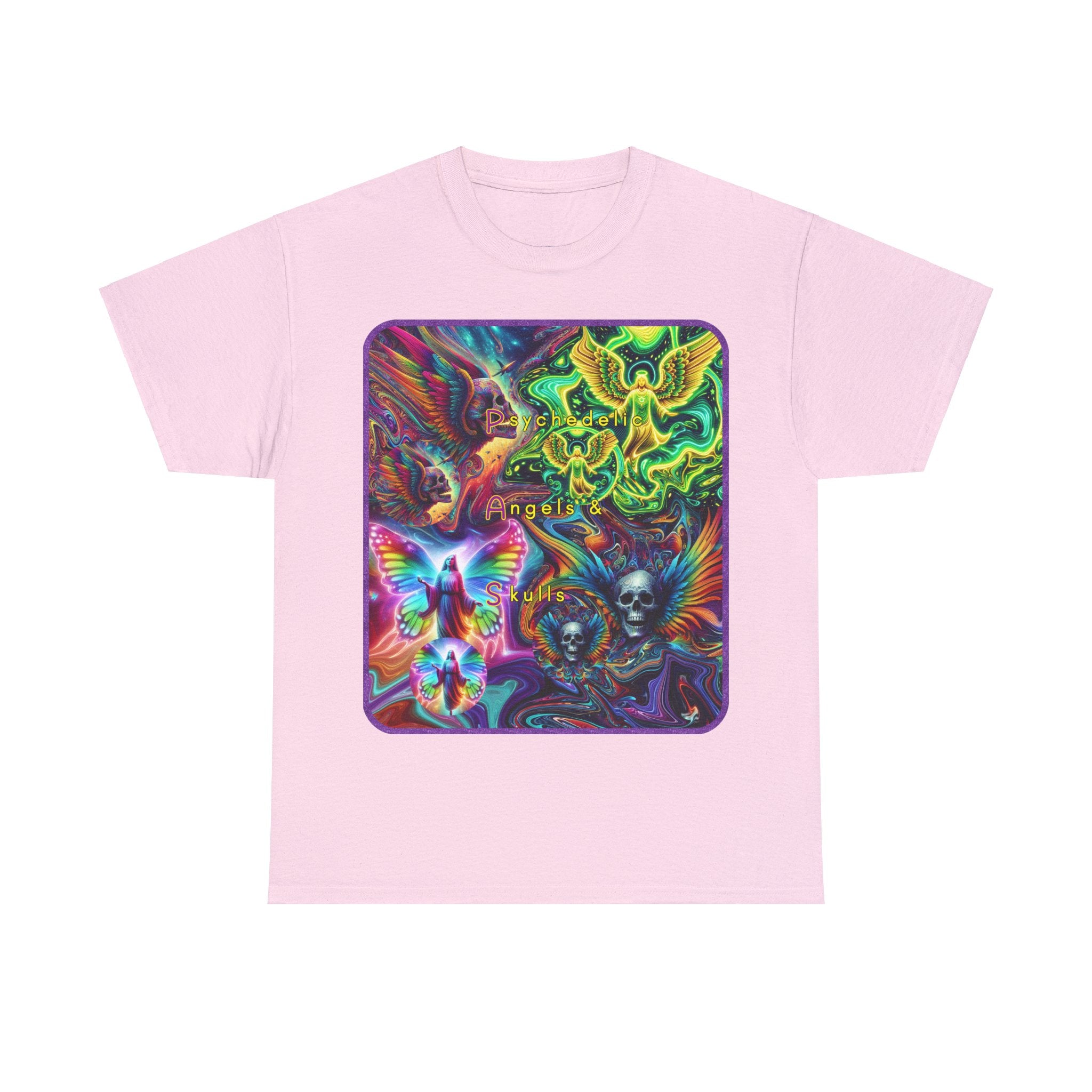 “Psychedelic Angels & Skulls” Heavy Cotton Tee