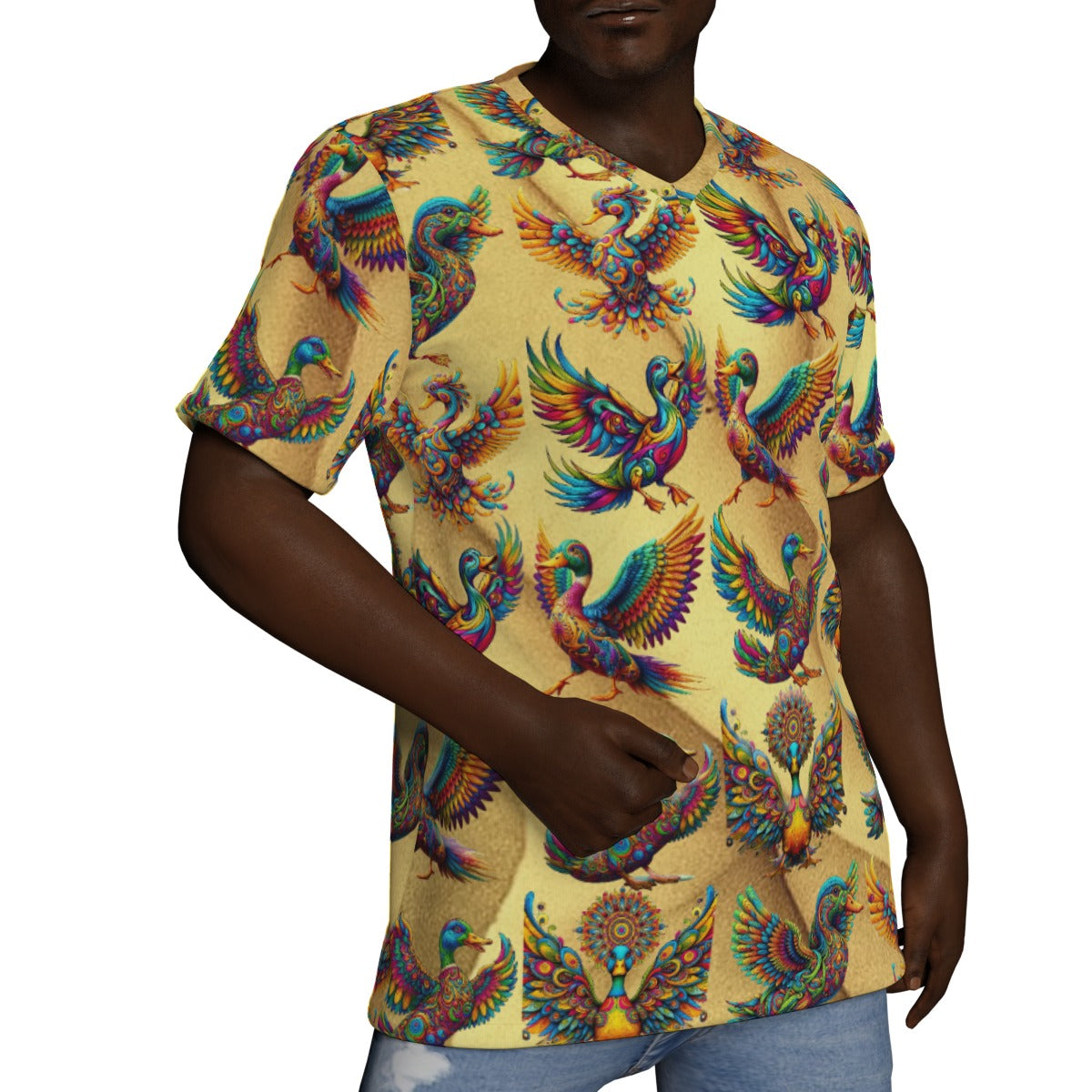 All-Over Print V-Neck T-Shirt