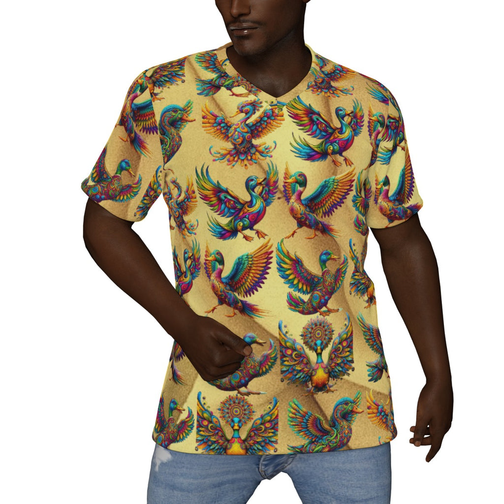 All-Over Print V-Neck T-Shirt