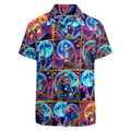 “Moonlight Toking” Men’s 100% Polyester Short Sleeve Lounge Shirt