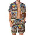 “Psychedelic Rubber Ducky” Men’s Rave Outfit – Lounge Shirt and Beach Shorts