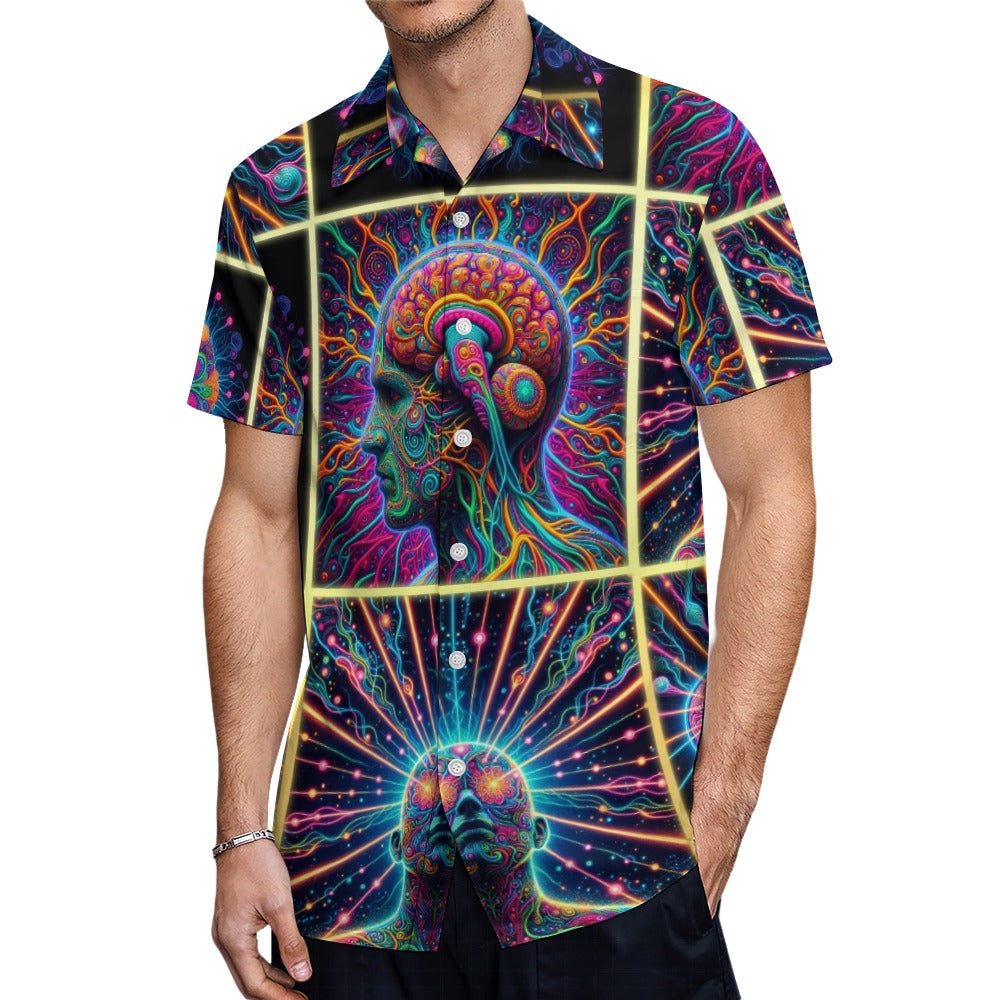 "Neon Neuron Men Emissions” Men’s Festival Lounge Shirt