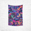 “Psychedelic Samurai Slaying Fire-Breathing Dragons” Wall Tapestry 40"x 60"