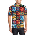 “Eye Wavess” Men’s Short Sleeve Polo Style Lounge Shirt