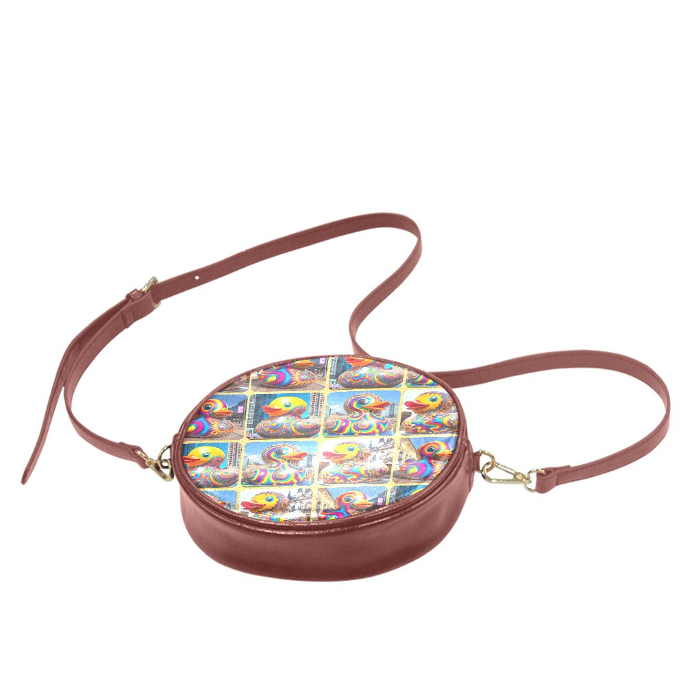 “Psychedelic Rubber Ducky” - Round Messenger Bag