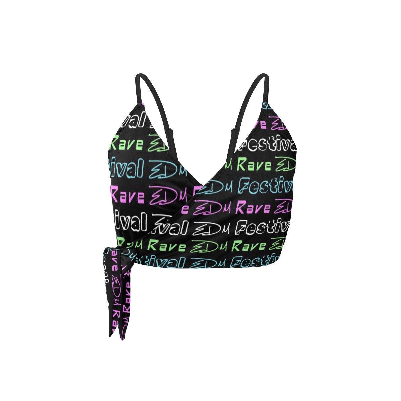 “EDM Rave Festival” Festival Side Knot Bikini Top