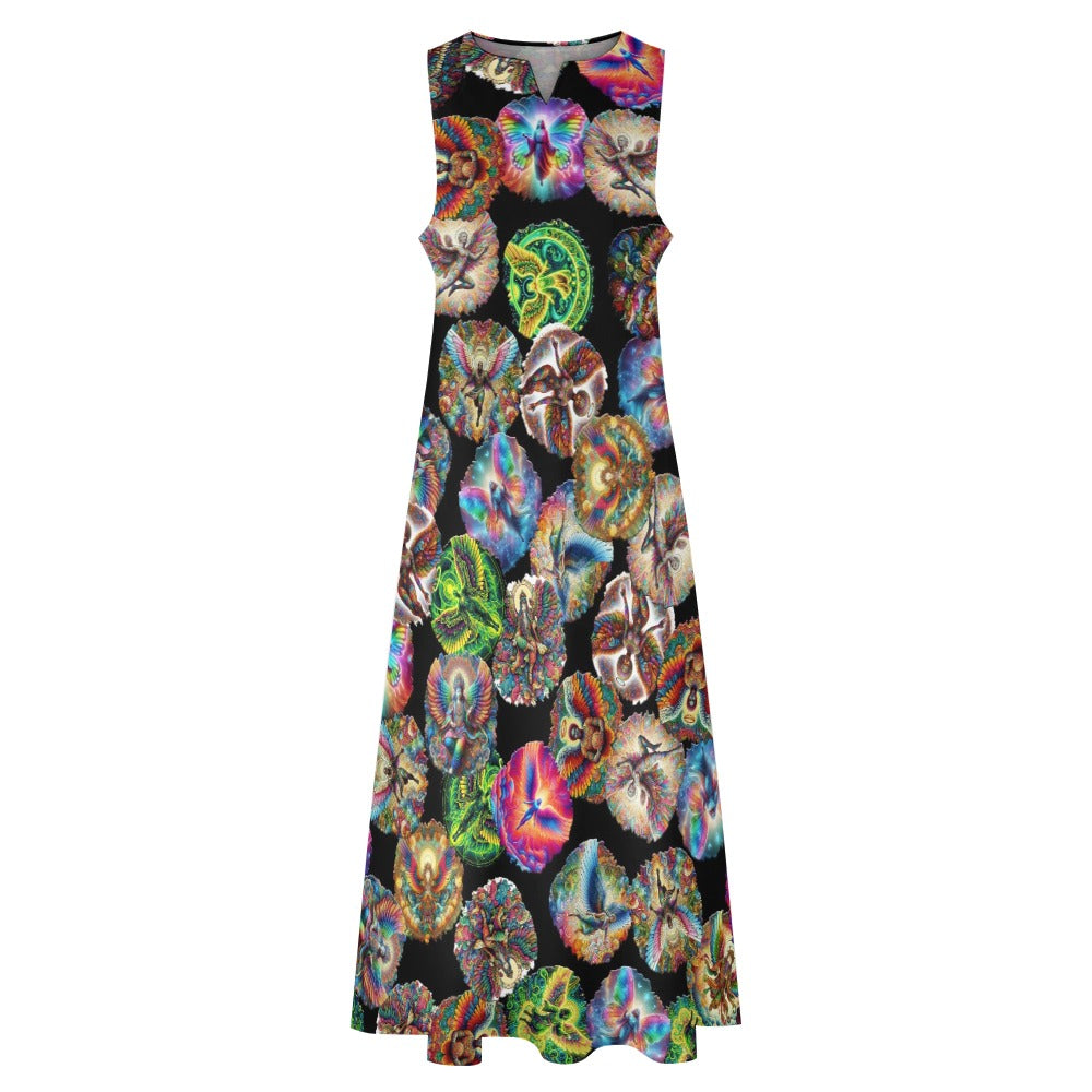 "Angels Round High" Sleeveless Long Dress