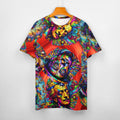 “Stained Glass Psychedelic Salvadore Dali on Red” Men’s 100% Cottom T-Shirt