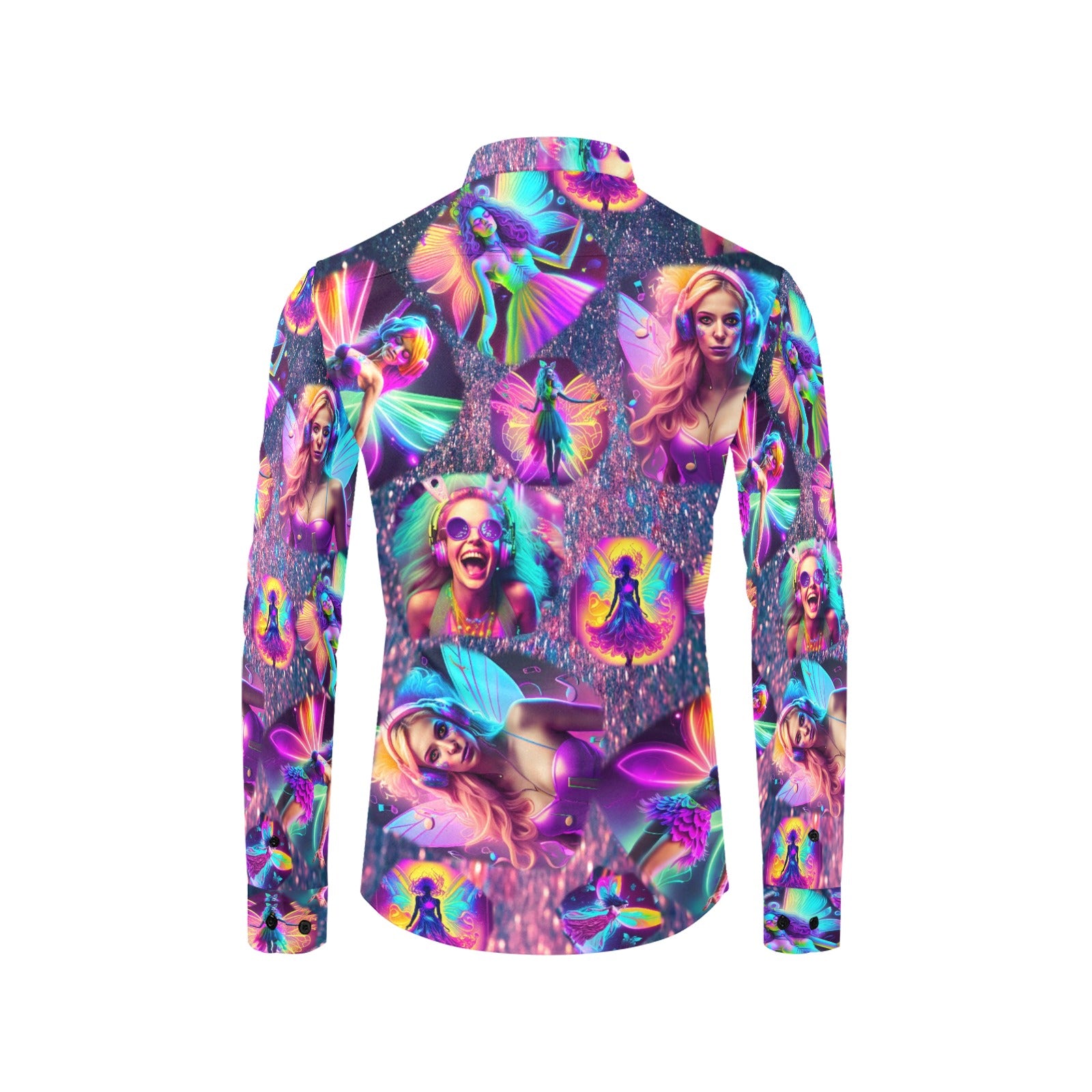 “Festival Fairies” Men’s Long Sleeve Button Down Shirt – No Pocket
