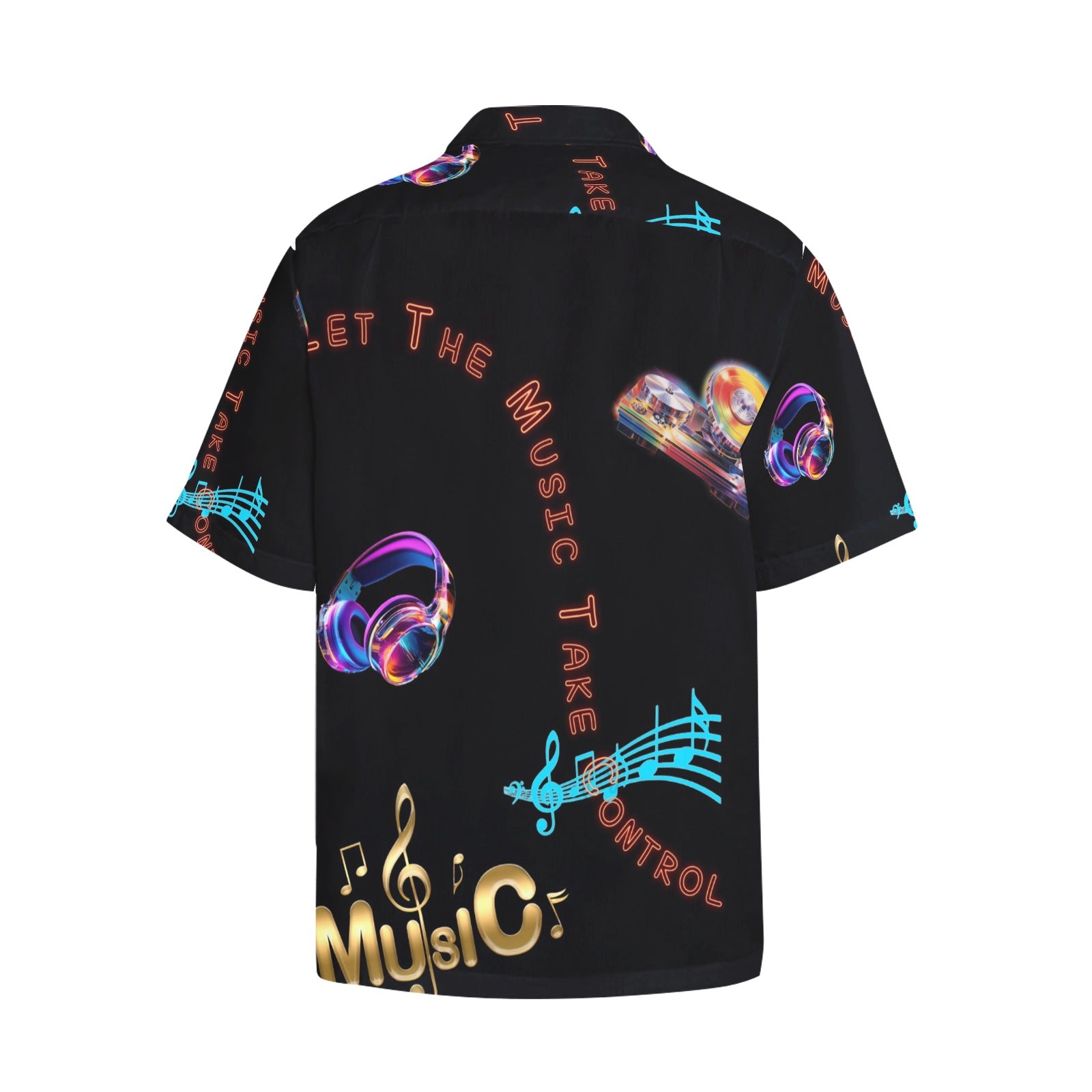 “Let the Music Take Control” Men’s Lounge Shirt with Pocket
