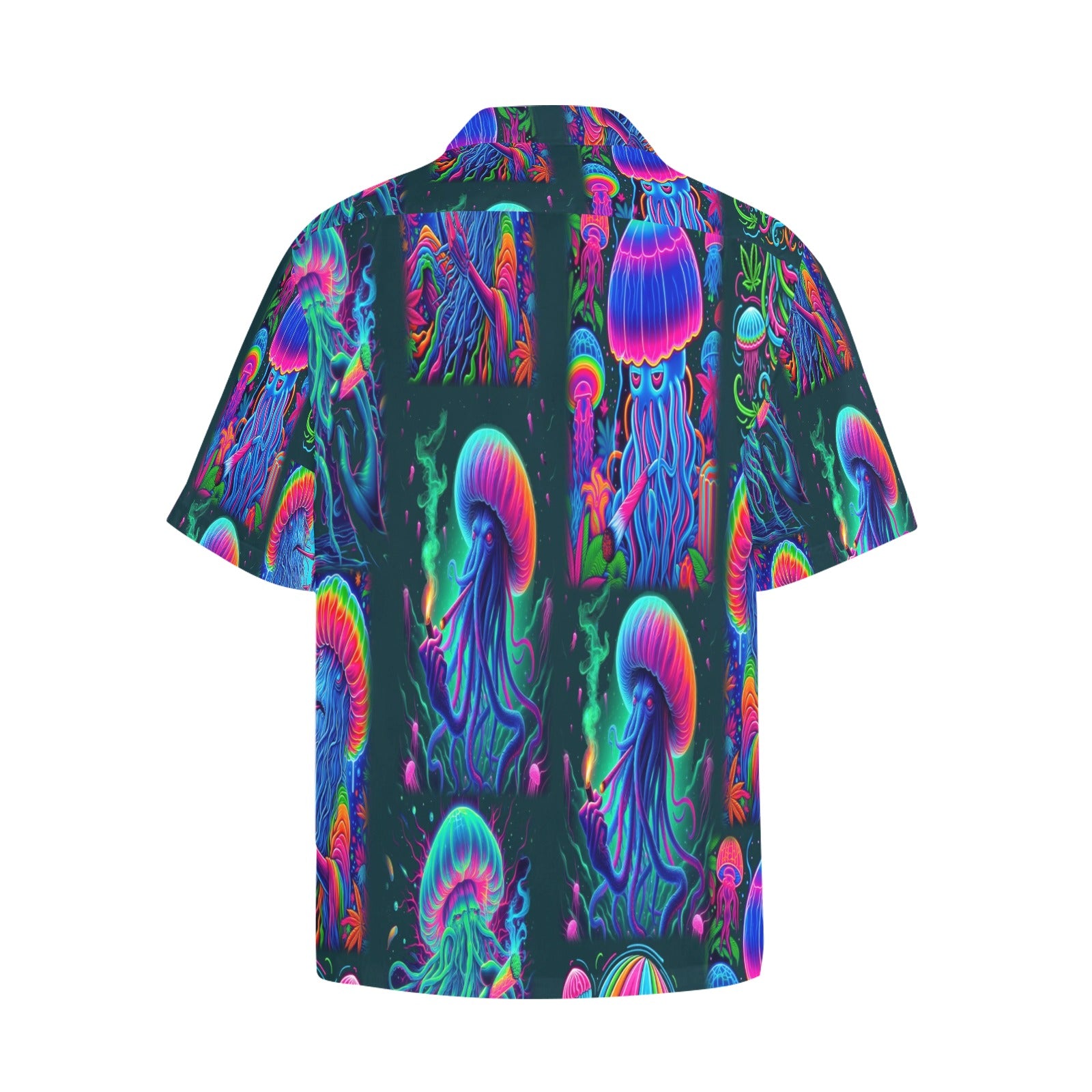 “Psychedelic Toking Jellyfish“ Men’s Lounge Shirt – Sizes S- 5XL