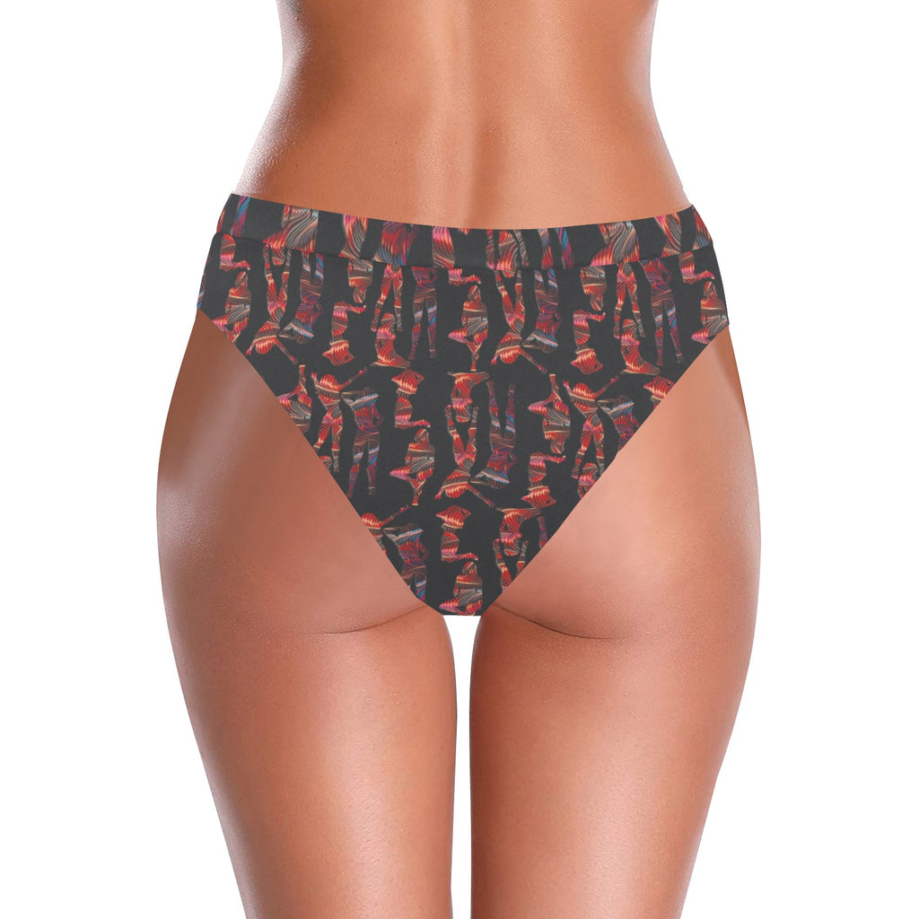 “String Theory Nudes” High-Waisted High-Cut Bikini Rave Bottom