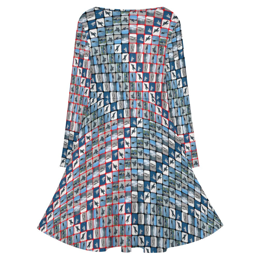 “Fighters Above” Oversized V-Neck Dress