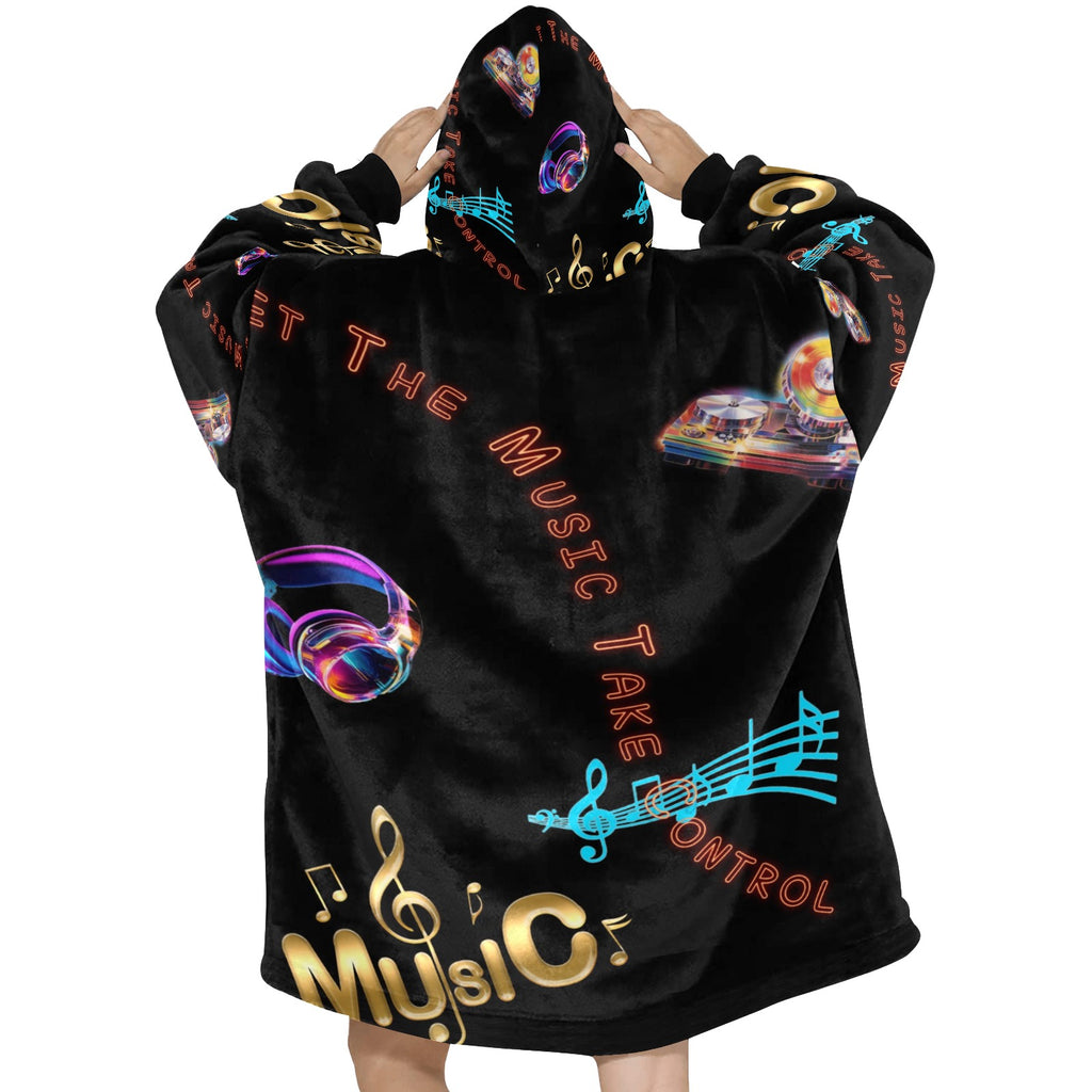 “Let the Music Take Control” Women’s Blanket Hoodie