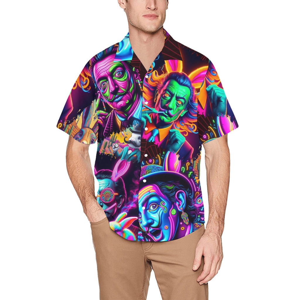 “Psychedelic Toking Salvadore Dali Rabbit Man” Men’s Lounge Shirt