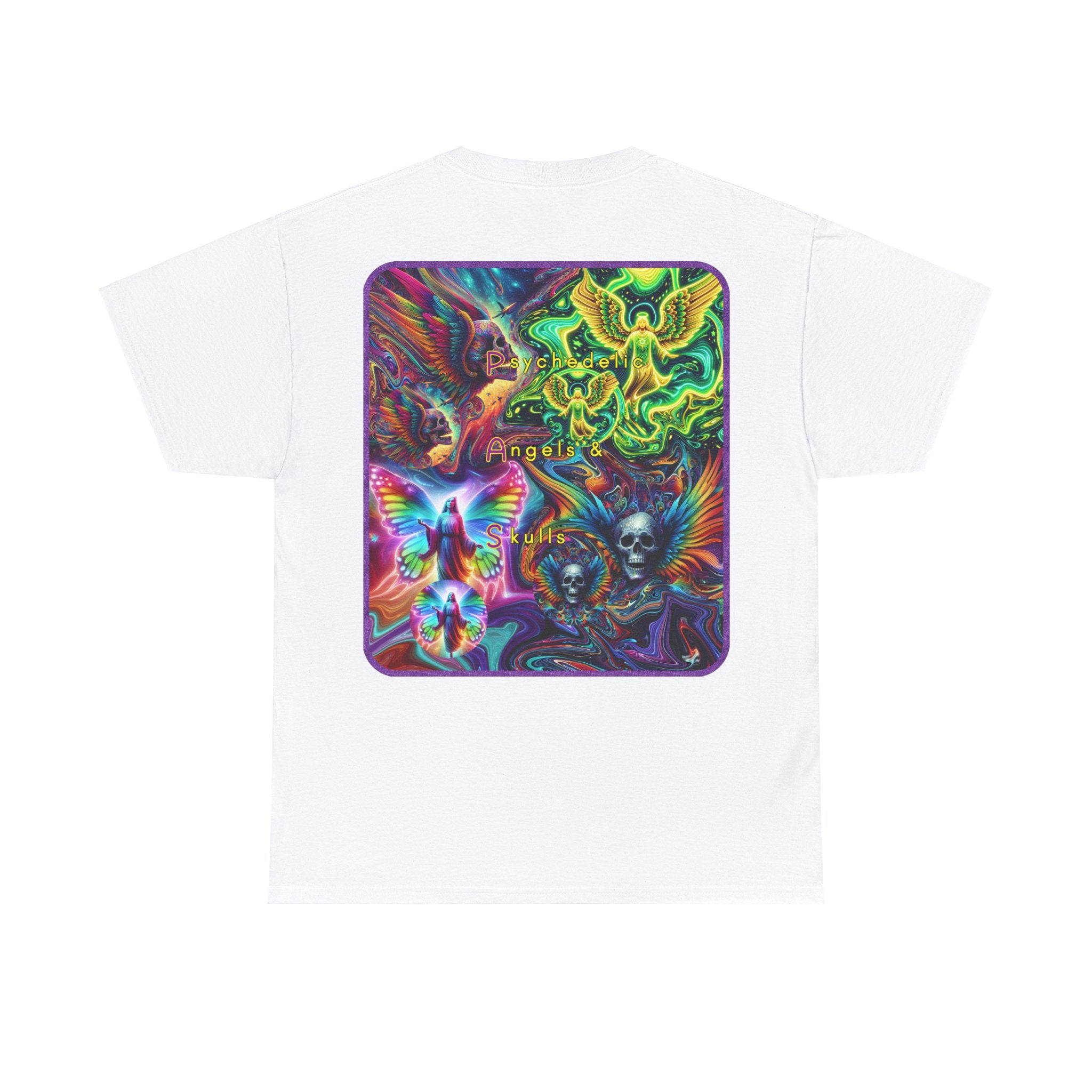 “Psychedelic Angels & Skulls” Heavy Cotton Tee