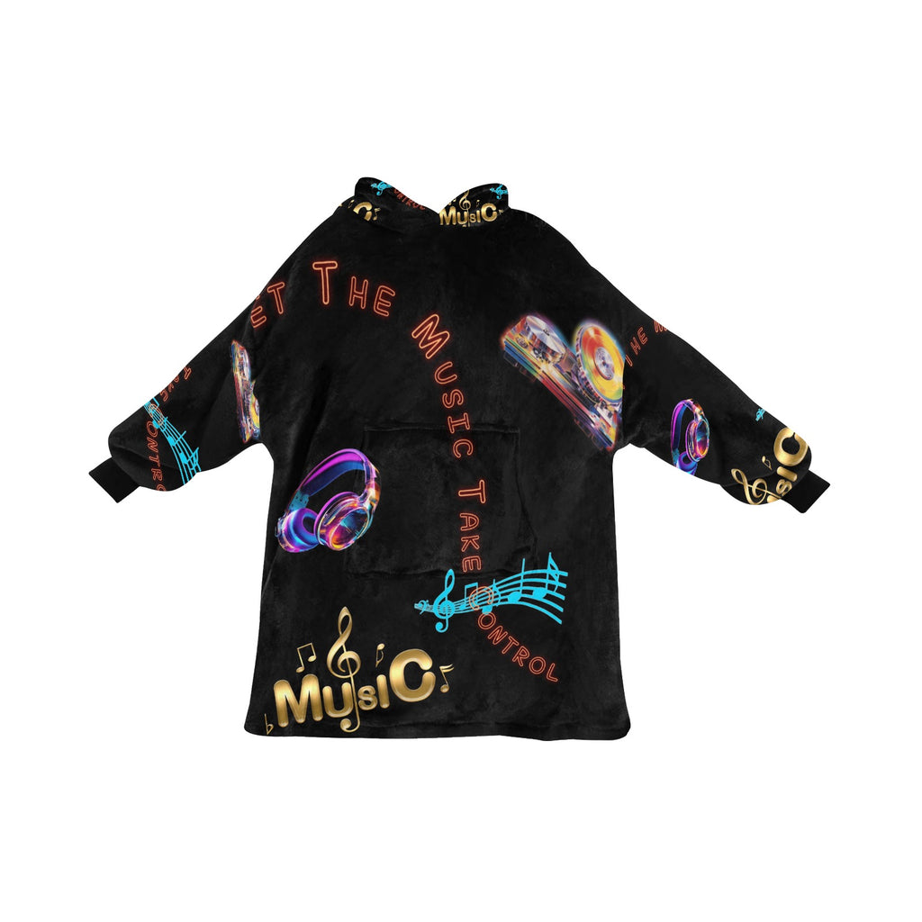 “Let the Music Take Control” Women’s Blanket Hoodie