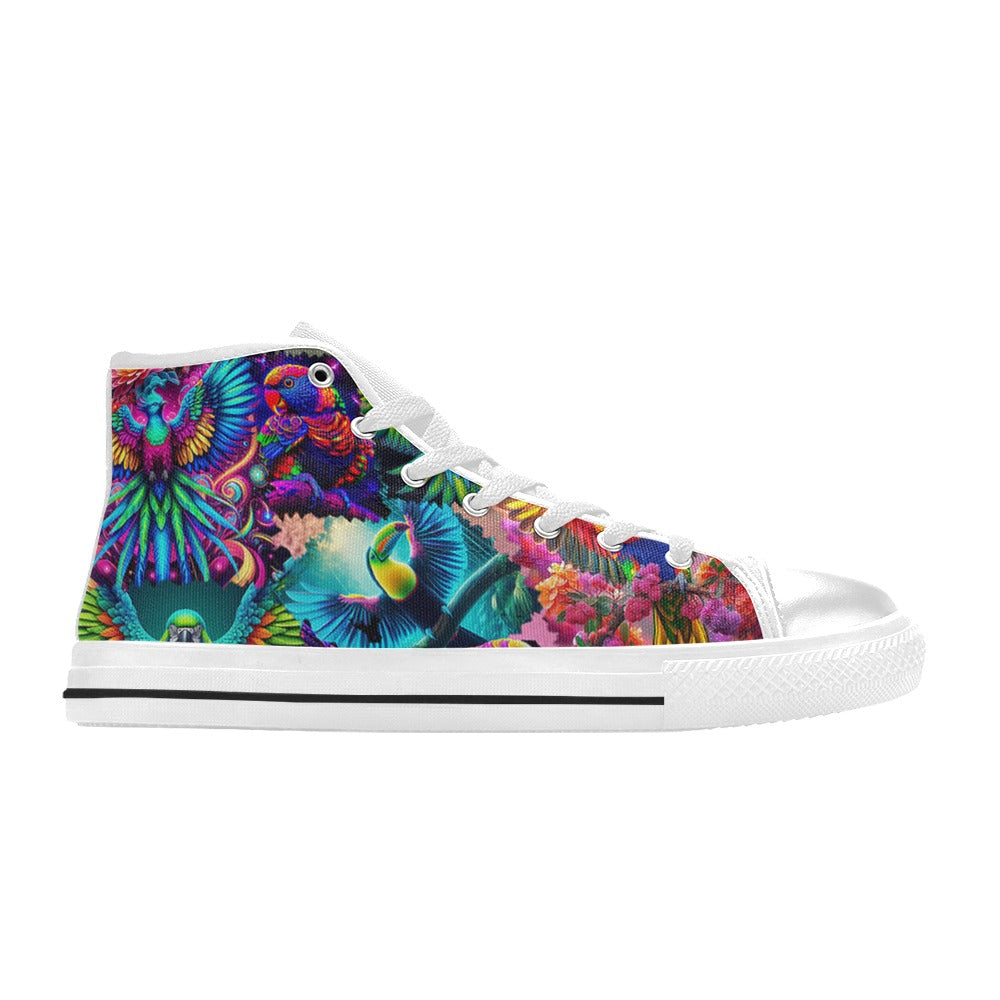 “Neon Aviary” Men’s Aquila High Top Canvas Shoes