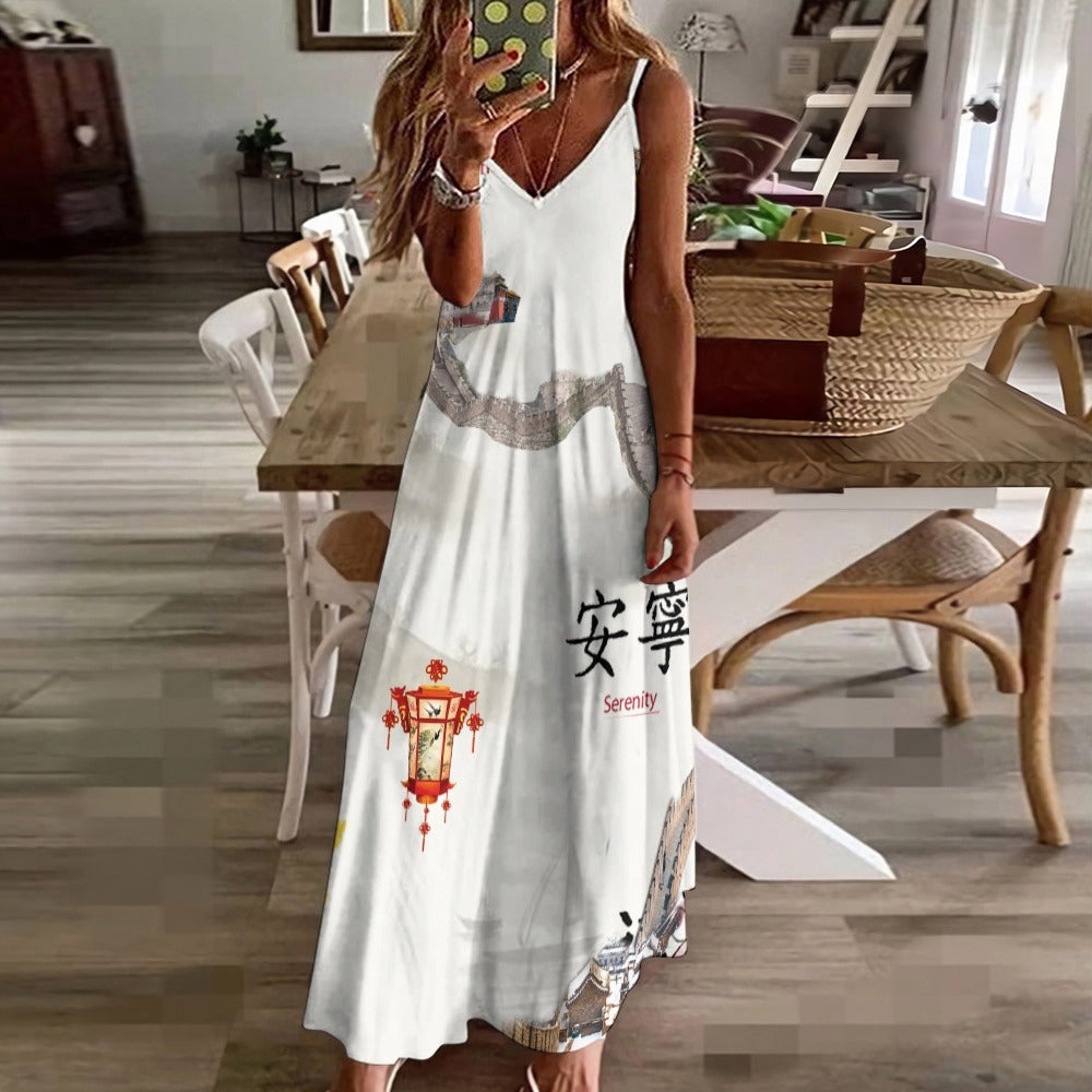 "Great Wall" Sling Ankle Long Dress