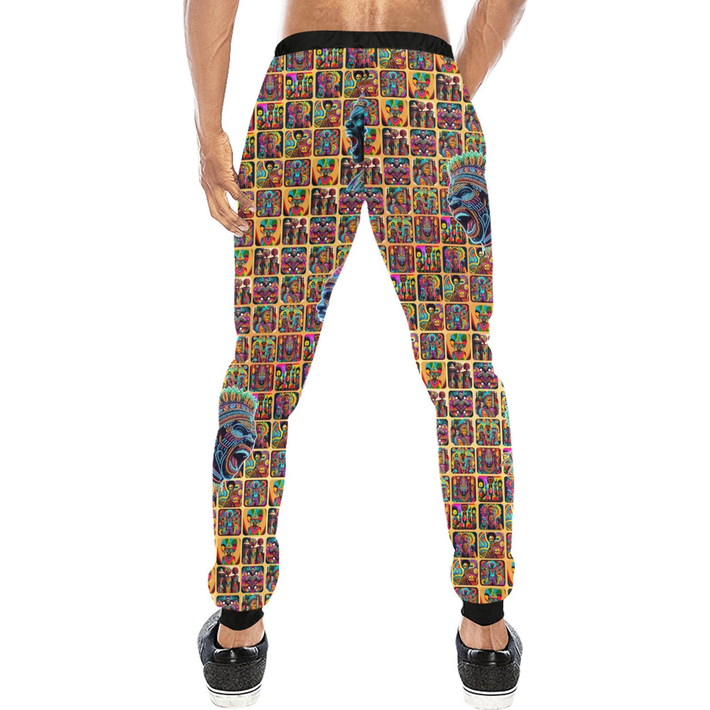 "Screaming African Warriors Surrounded” Men’s Joggers