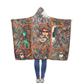 “Psychedelic Paisley People” Flannel Hooded Blanket 50''x60''
