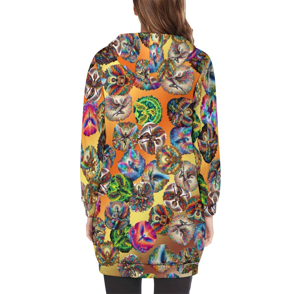 "Angels Round High" Women's Long Hoodie