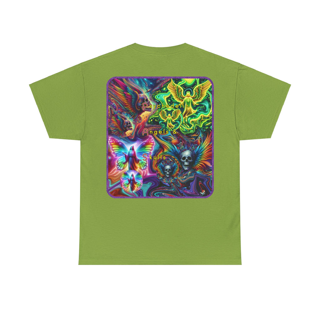 “Psychedelic Angels & Skulls” Heavy Cotton Tee