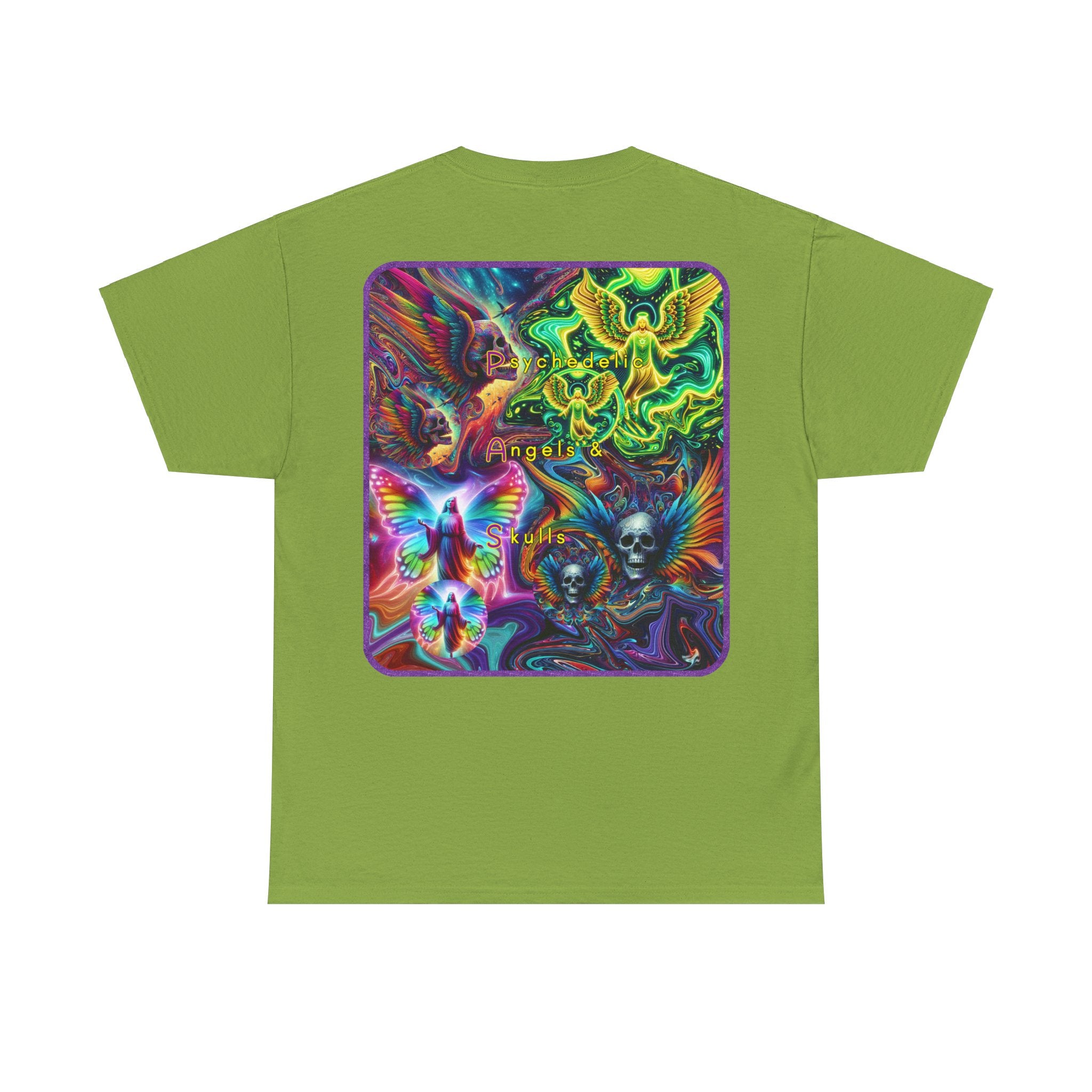 “Psychedelic Angels & Skulls” Heavy Cotton Tee