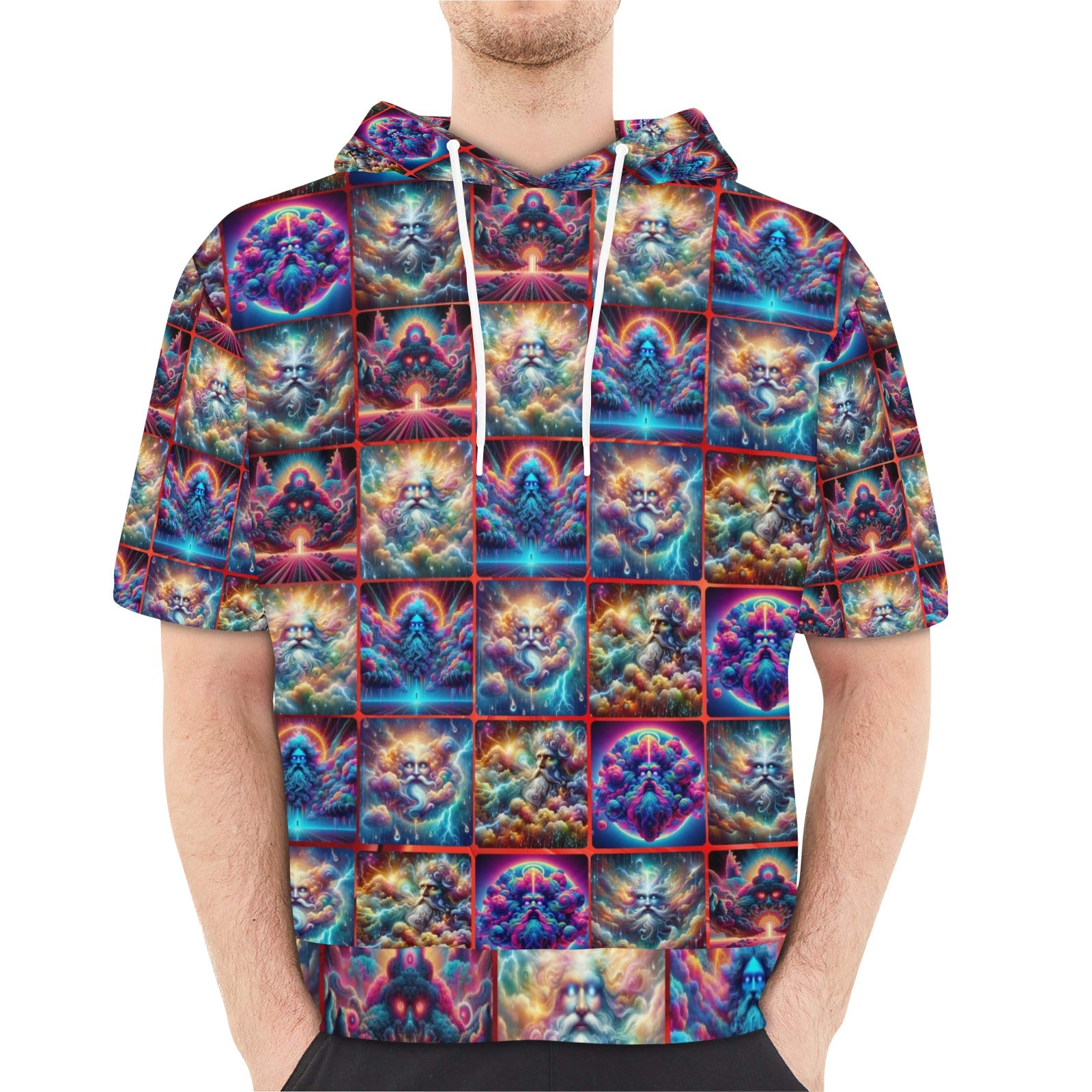 “Storm Clouds of God” Men’s Short Sleeve Fleece Hoodie