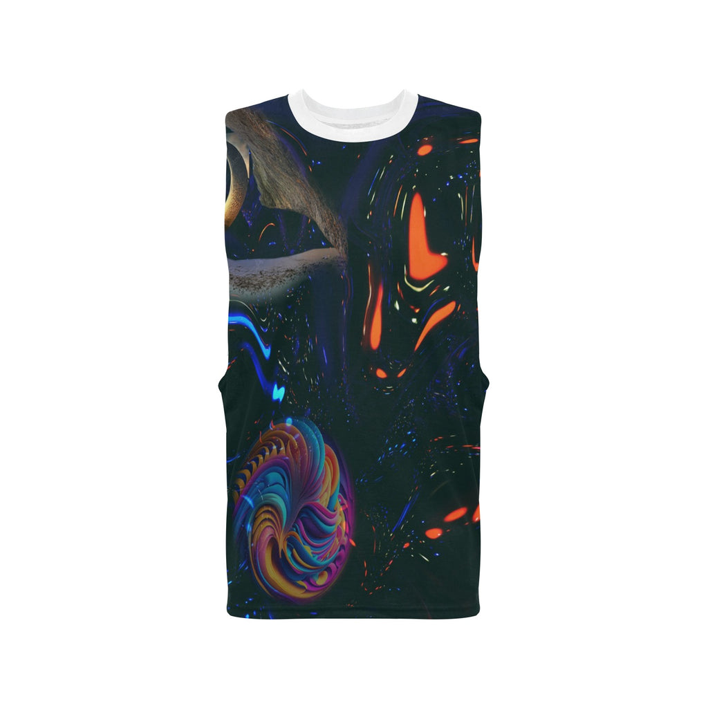 "Spatial Inhabitants” Men's Open Side Tank Top
