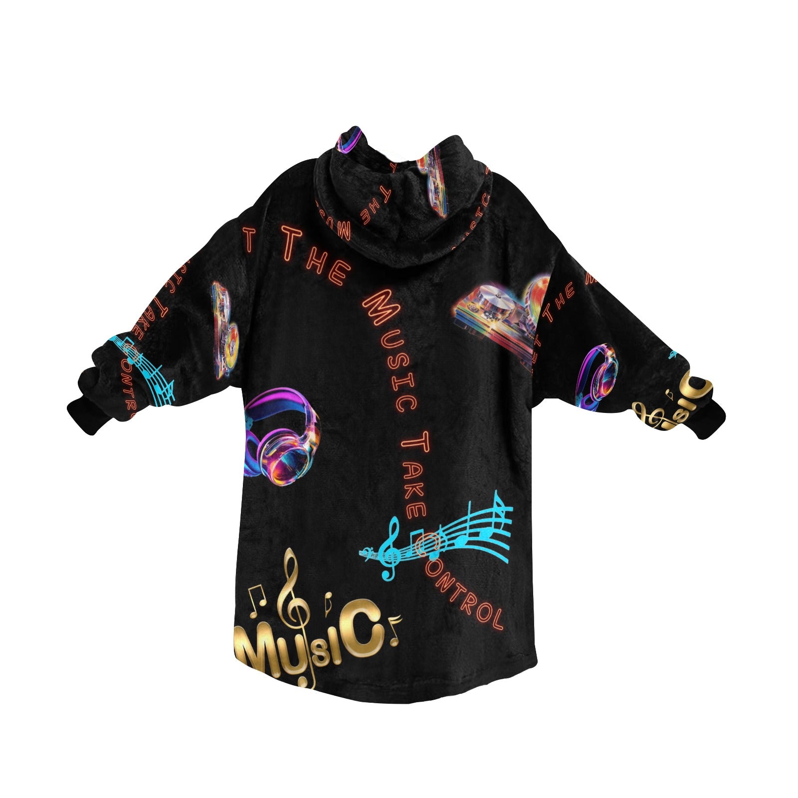 “Let the Music Take Control” Women’s Blanket Hoodie