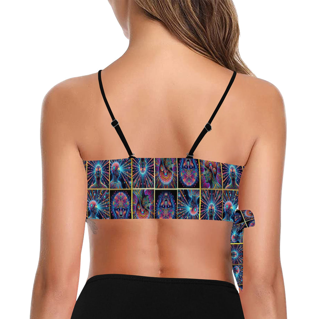 "Neon Neuron Men Emissions” Festival Side Knot Bikini Top