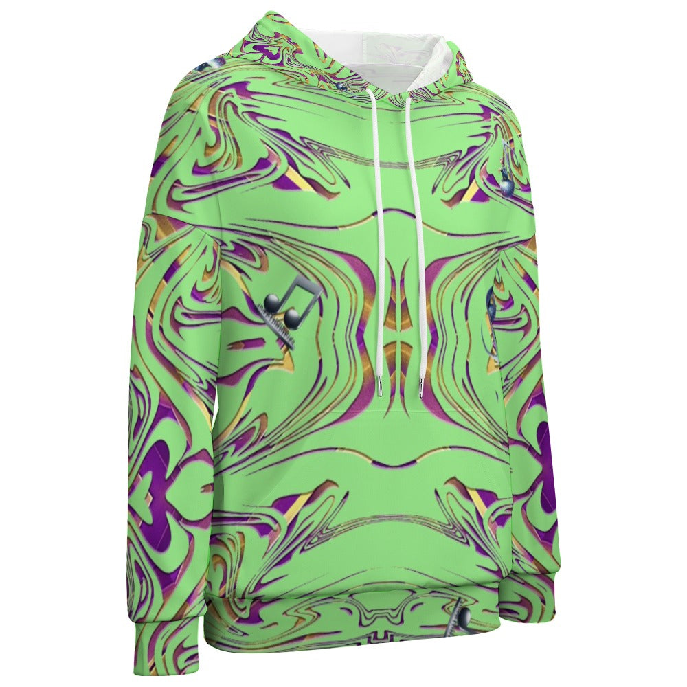 “Music Mind Rave in Purple and Gold” Women’s Dropped Sleeve Hoodie