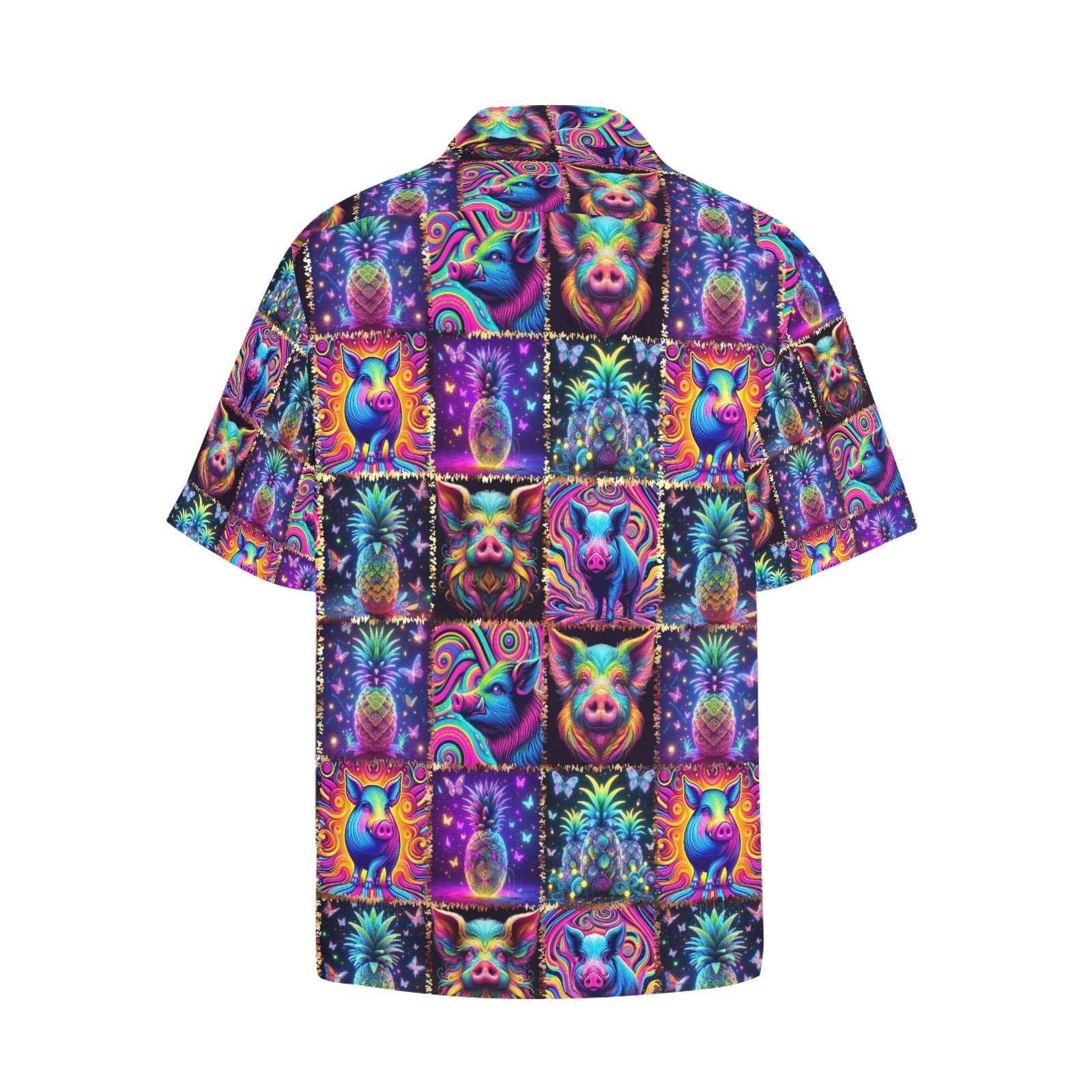 “Psychedelic Pigs and Pineapples” Men’s Lounge Shirt