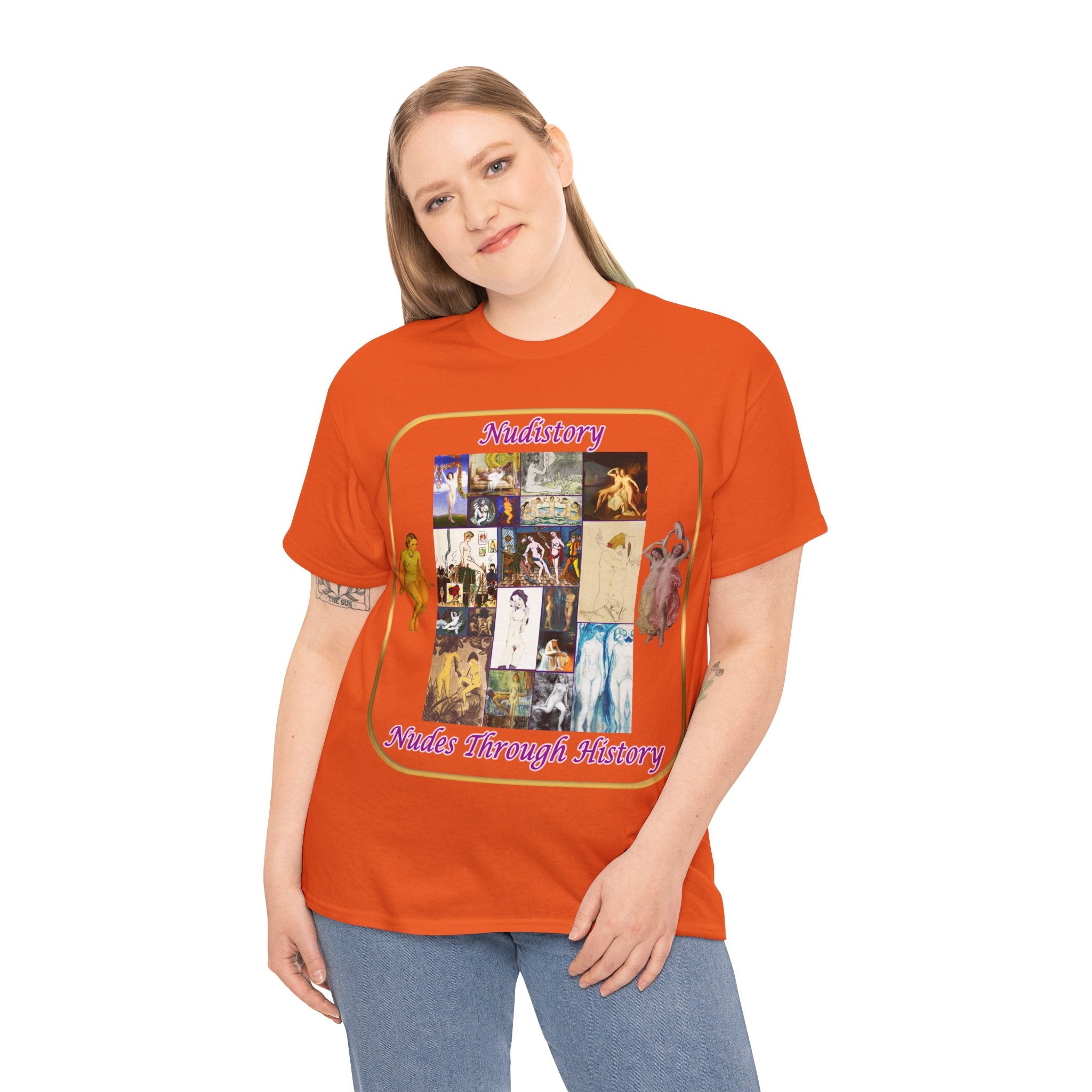 "Nudistory - Nudes Through History" Heavy Cotton Tee